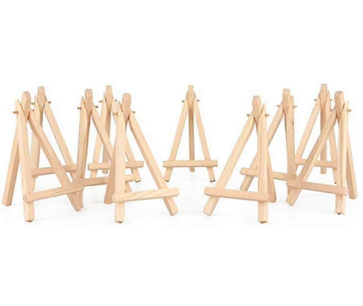 Mini Easels (10 Pack) - Wooden Board Display For Photos, Memos, And Place Cards