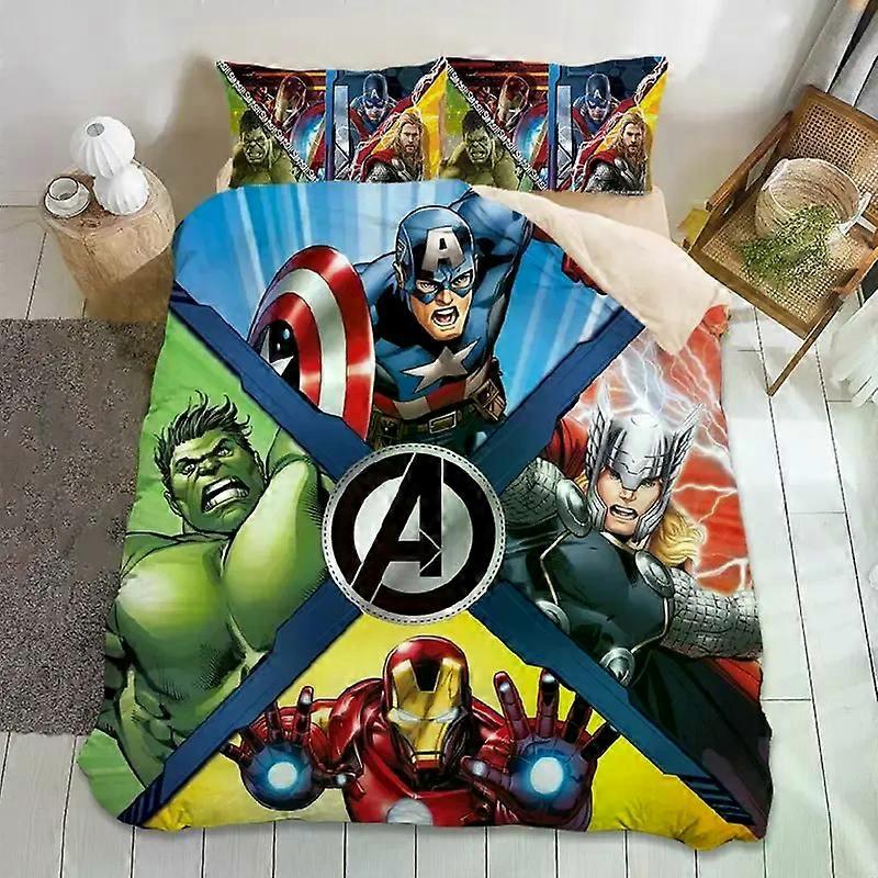 TE3264 Zestaw pościeli Avengers, prezent Marvel Hero Single Twin Full Queen King Size, zestaw pościeli dla niemowląt z kreskówek, zestawy pościeli do sypialni dla dzieci