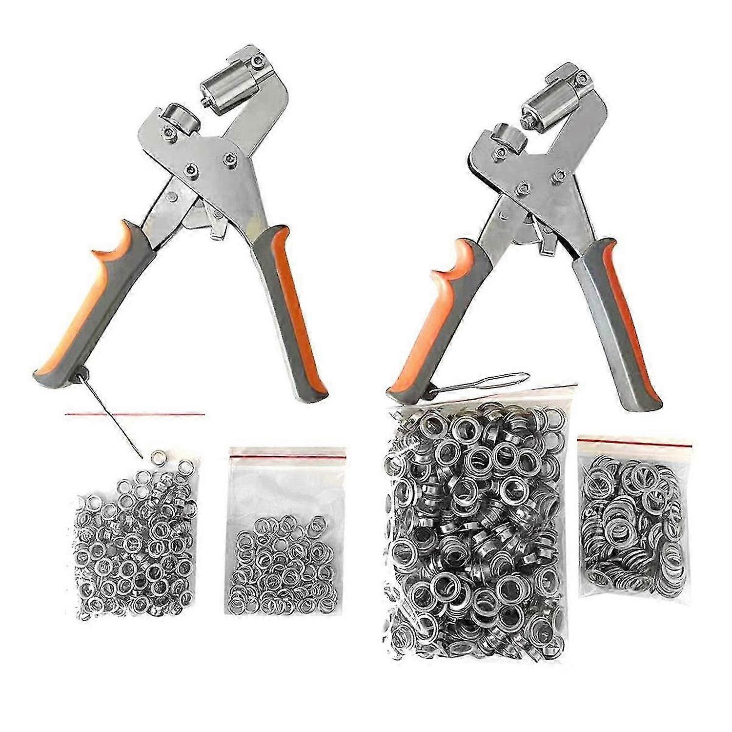 Kit de pinces à œillets, 1/4 po 6 mm 3/8 po 10 mm Kit d’outils à œillets avec 500 oeillets en métal pour cuir/ceinture/chaussures/chiffons