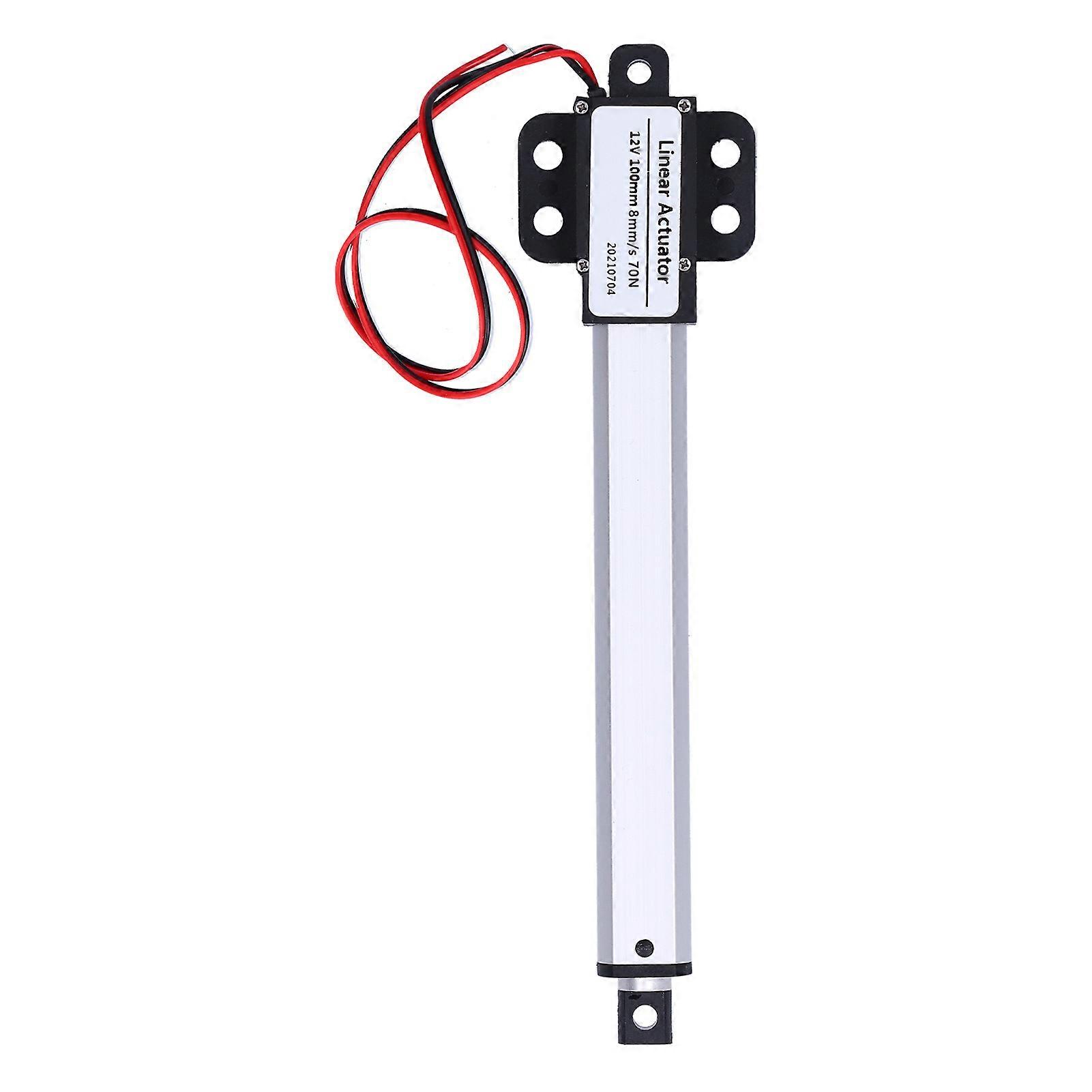 100mm Linear Actuator, 12V Input Voltage, Low Noise, Short Circuit Protection, Mini Electric Linear Actuator 8mm/s-70N