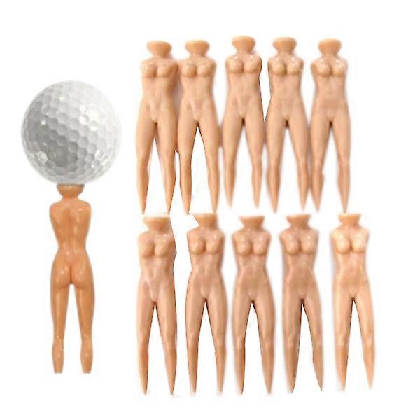 Golf Tees Nude Lady Tee for Pitch Fork Divot Tool 10Pcs Chocolate Color
