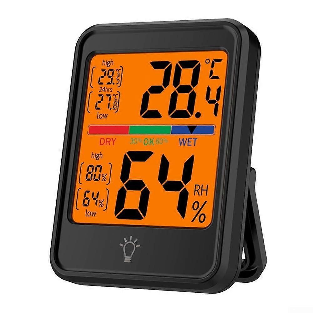 Electronic Thermometer and Hygrometer with Large Screen for Accurate Indoor Readings (MC41S Black)