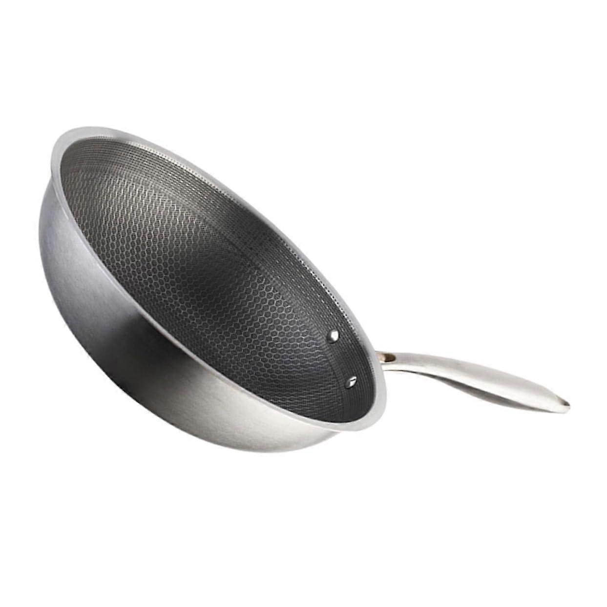 Stainless Steel Frying Pan Induction Compatible Nonstick Bottom Multifunctional Cookware for Gas and Electric Stoves