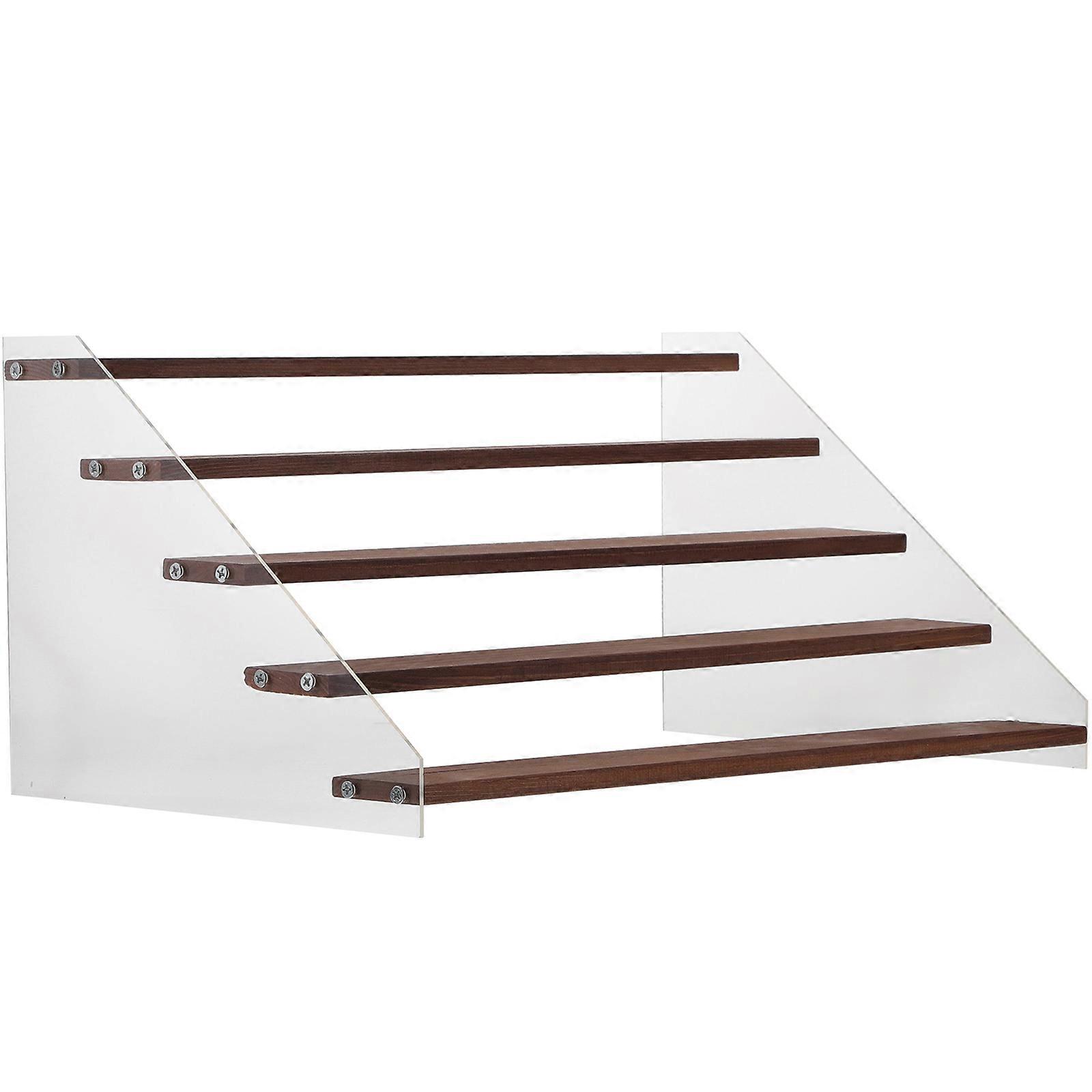 Rustic Footed Wood Riser Ladder Shape for Figurines Multi Acrylic Wood Display Stand for Statue Display 1 Set