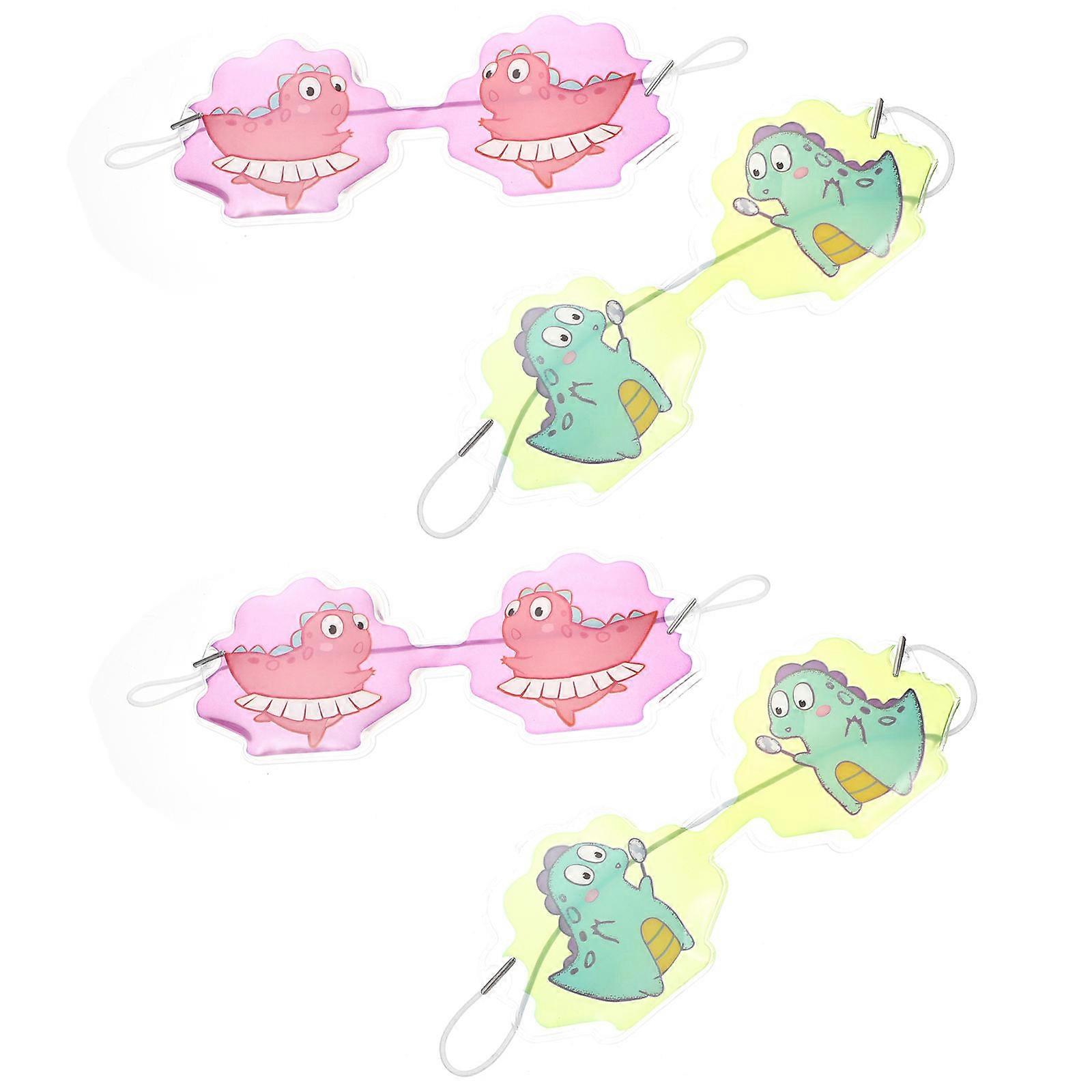 Cooling Eye Ice Packs Dinosaur Shape for Children Pvc Material Swelling Reduction 4Pcs