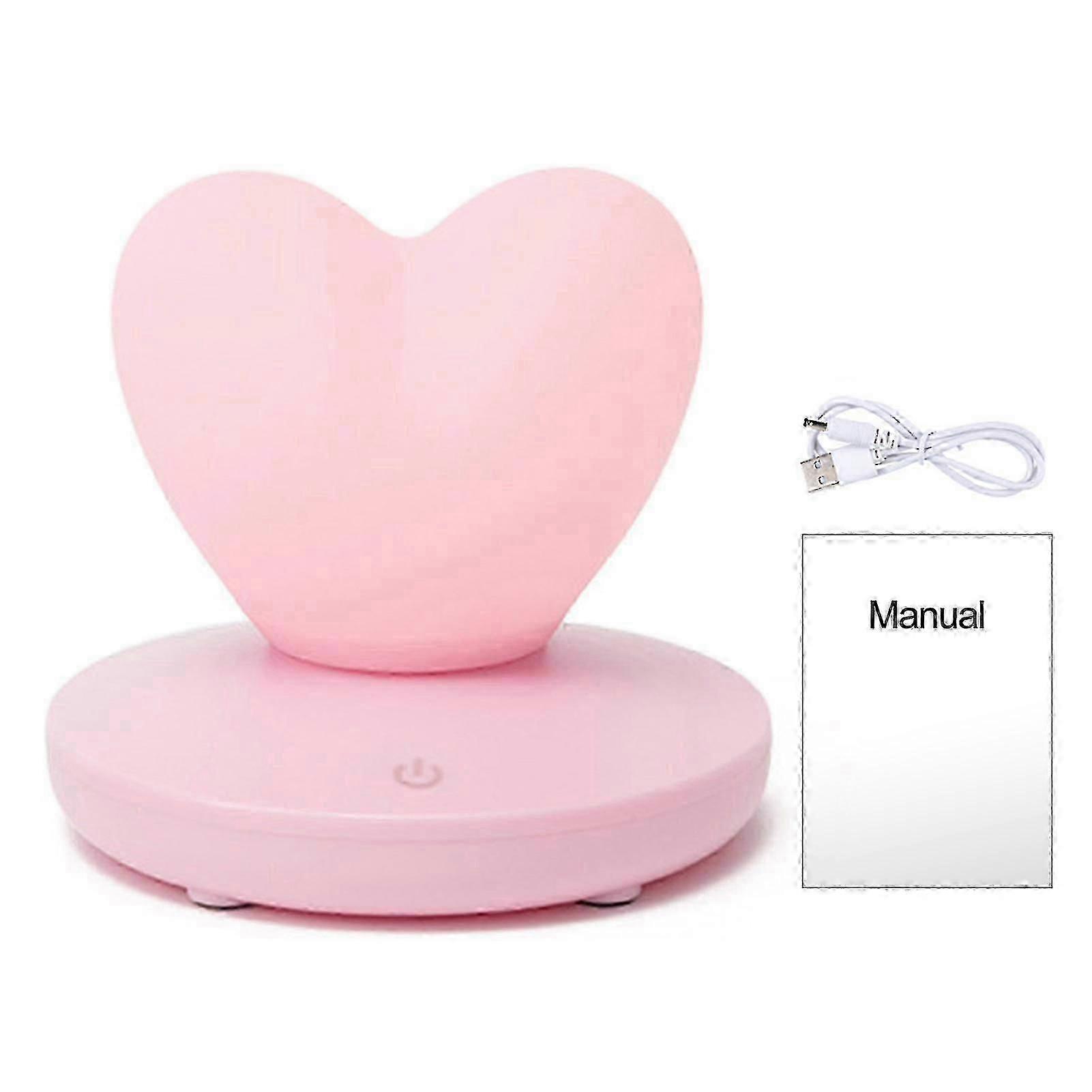 Love Heart Night Lamp Flicker Free Battery-operated Non-Glaring Decorative 3D Love Heart Bedside Light Desk Decoration