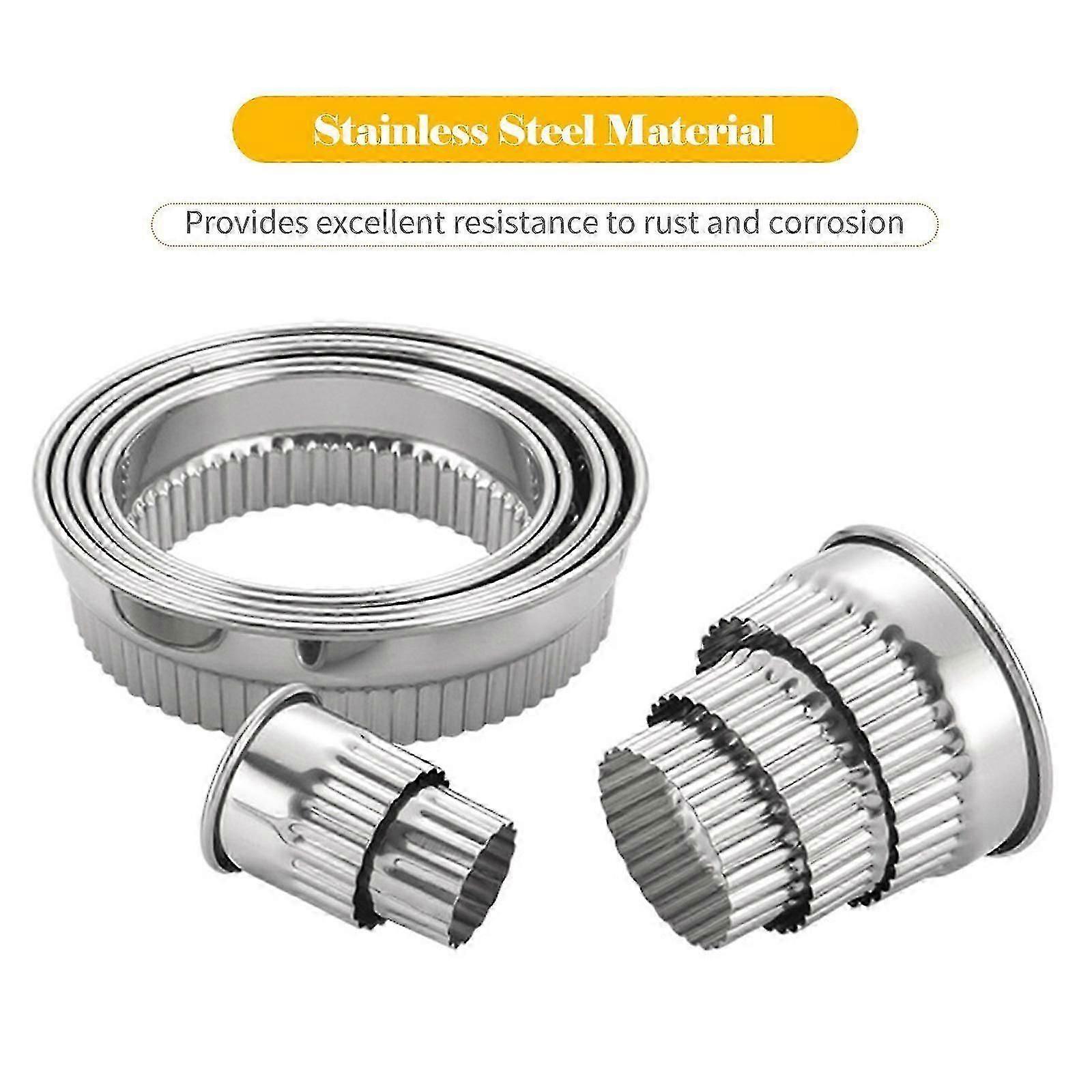 Stainless steel cookie cutters set fluted edge for holiday baking
