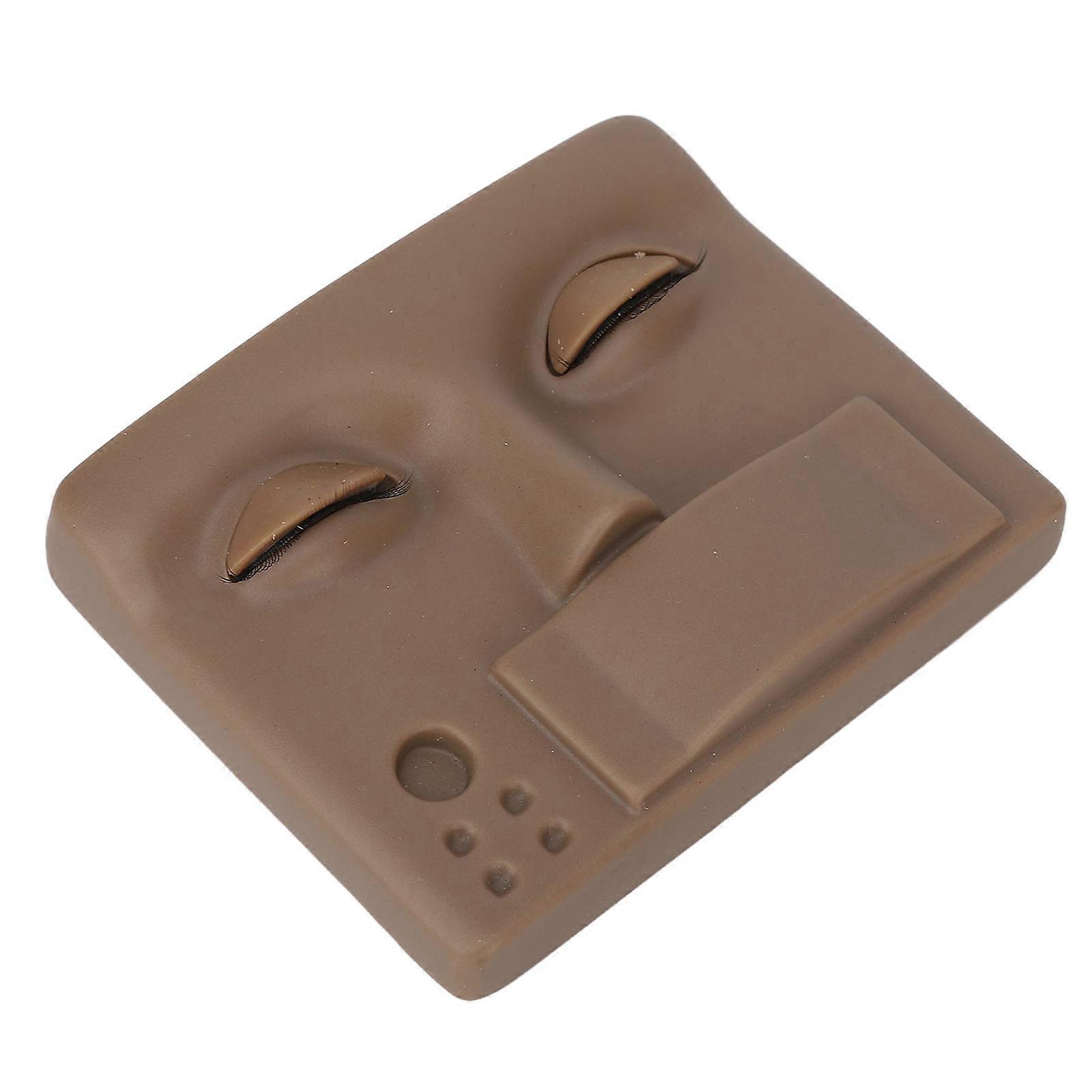 Reusable 3D Eyelash Mannequin Head Brown 10.4x9.3cm for Extensions