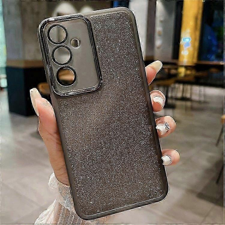 For Galaxy A16 5G/4G Clear TPU Case with Camera Lens Protector and Glitter Sticker
