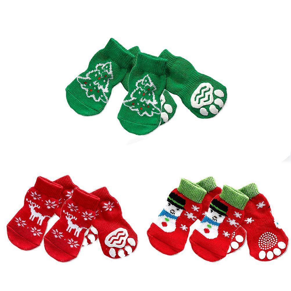 Holiday Pet Socks Protect from Ice and Snow Non Slip Function XL Size 4 Sets