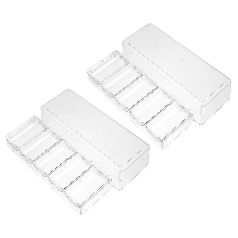 Clear Poker Container Case with Lids for 2Pcs Poker Chips Storage