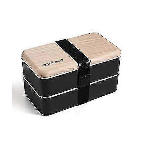 Japanese-Style Bento Box with Dividers - Includes Stainless Steel Utensils for Lunch on the Go