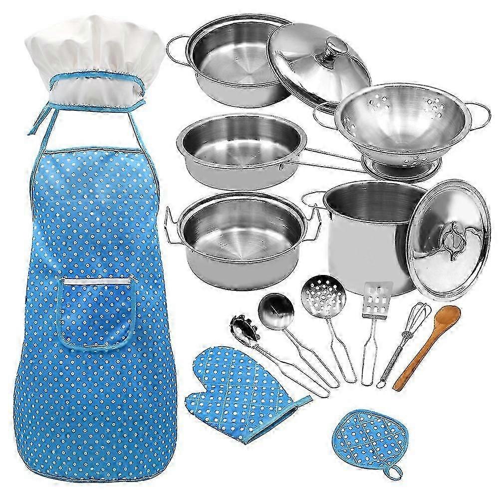 18-Piece Kids Cooking and Baking Set with Chef Hat, Apron, and Utensils for Young Chefs