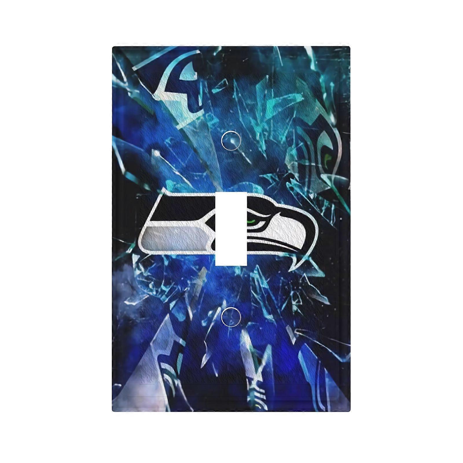 Seahawks Switching Lights Single Leather Roman Frame Switch Panel Wall Panel Single Double/Pull Light Switch