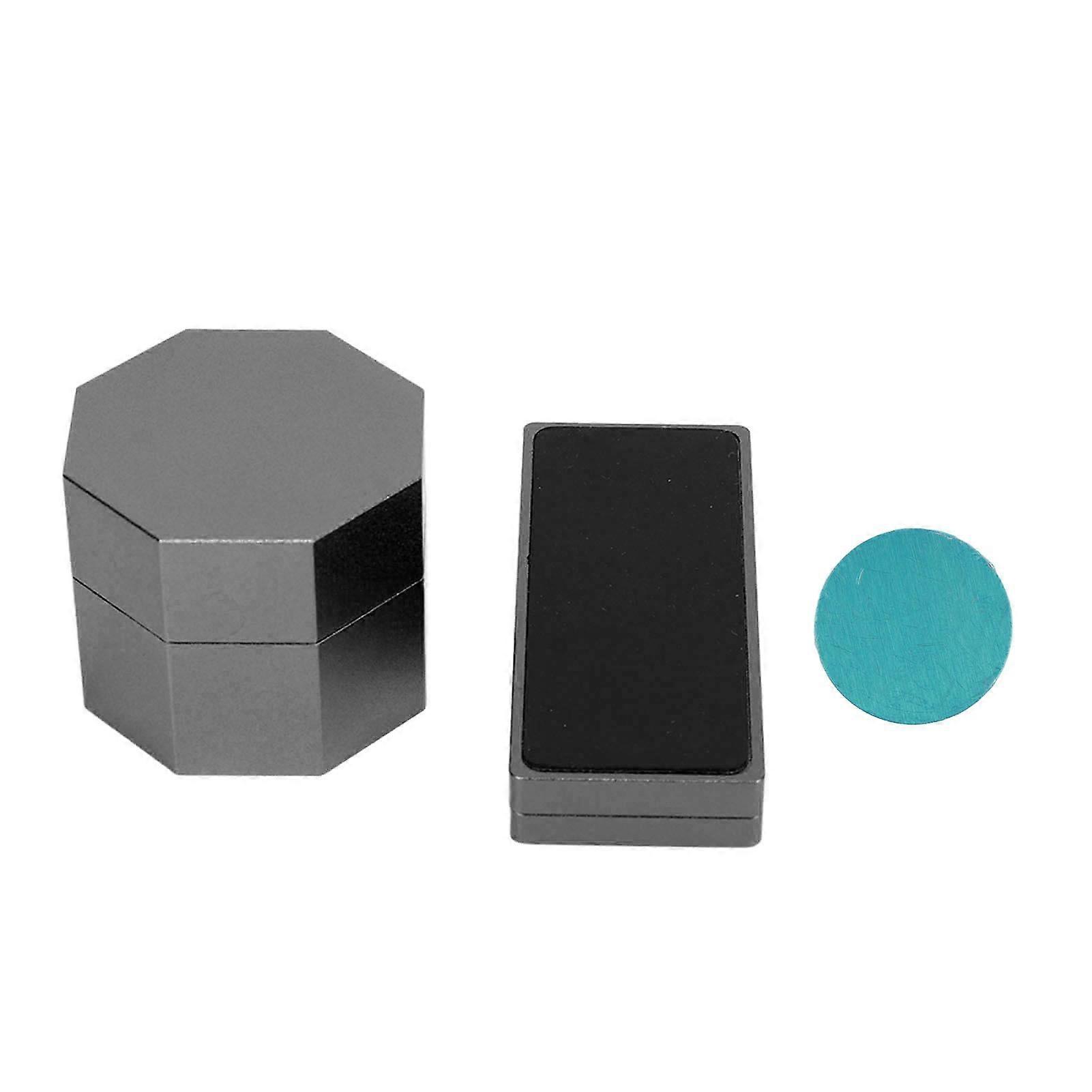 Billiards Octagonal Chalk Case Set Magnetic Billiard Cue Chalk Box Holder with Silent Fixed Clip Black