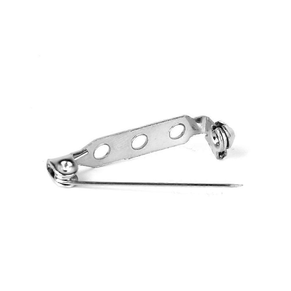 Back Safety Brooch 50Pcs Silver Metal Pin with Three-Hole Versatility