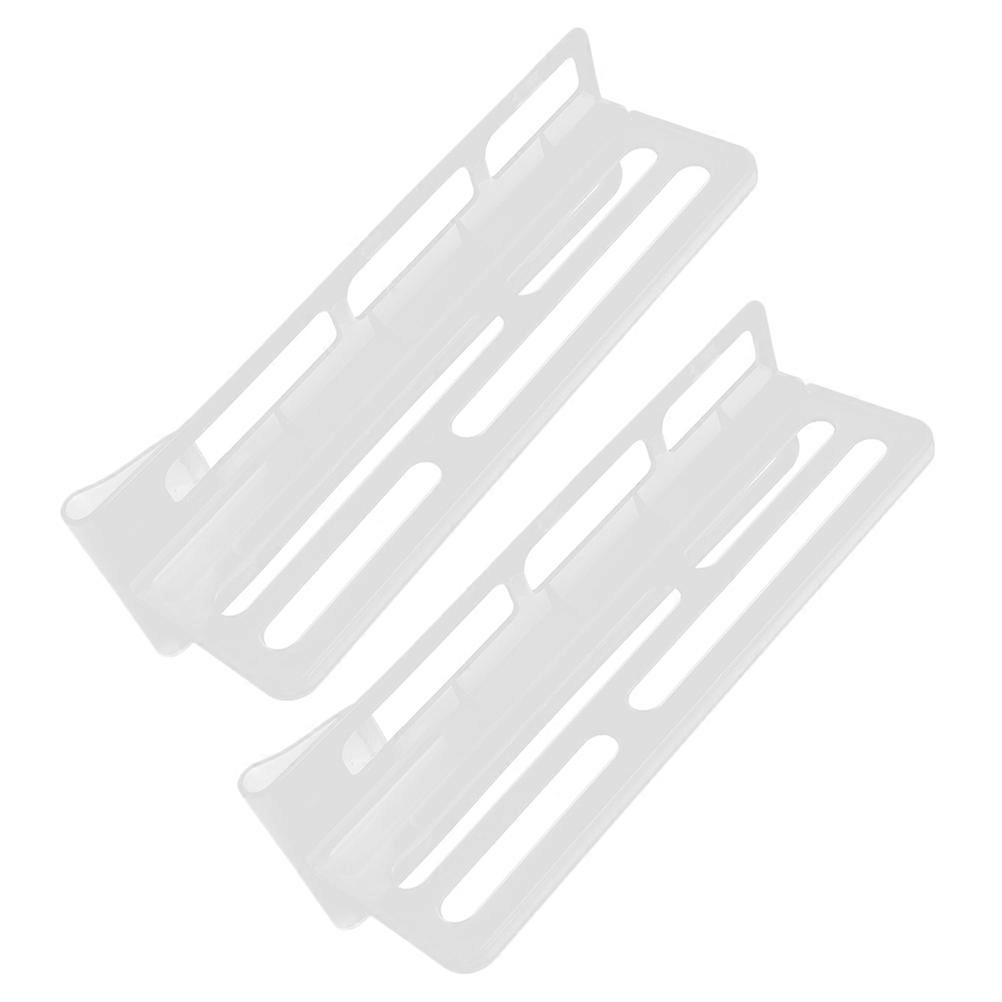 Fridge Shelf Organizer White Plastic Divider for Refrigerator Space 6Pcs