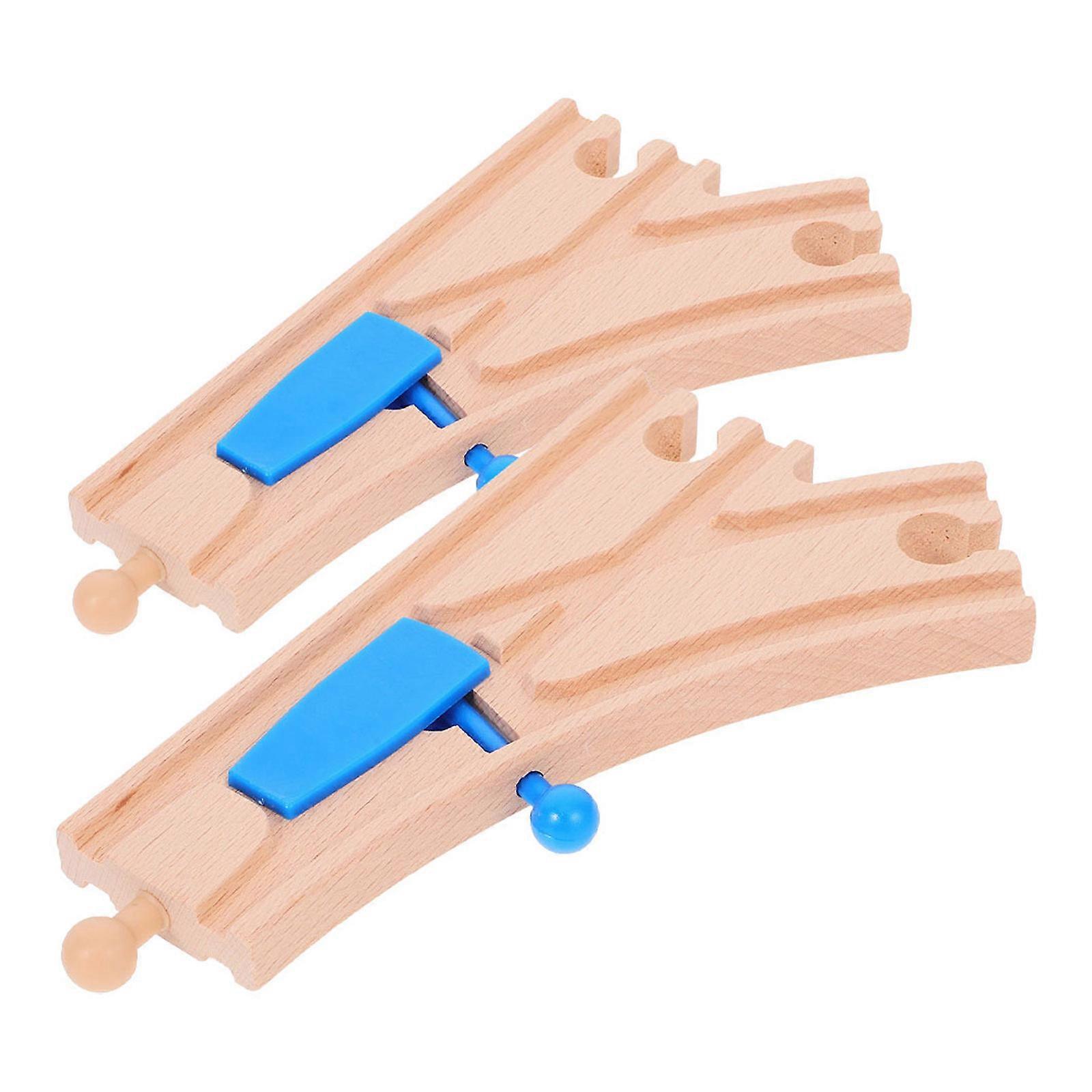 Track for Toy Wooden Train Track Intersections 2Pcs Set