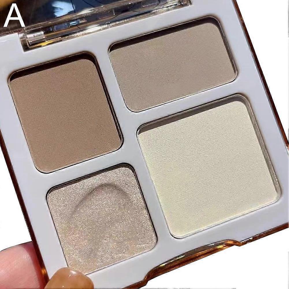 Four Color High Gloss Contour & Highlight Palette for All-Day Wear and Multi-Zone Application