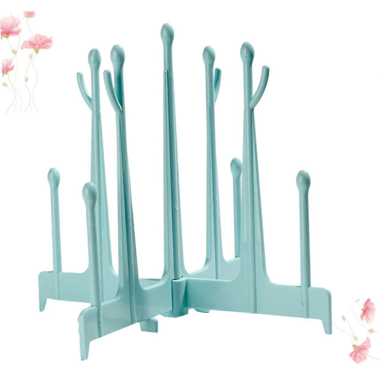 Detachable Baby Bottle Rack and Dryer Portable DustProof Drying Stand Foldable Tranquil Blue For Toddlers