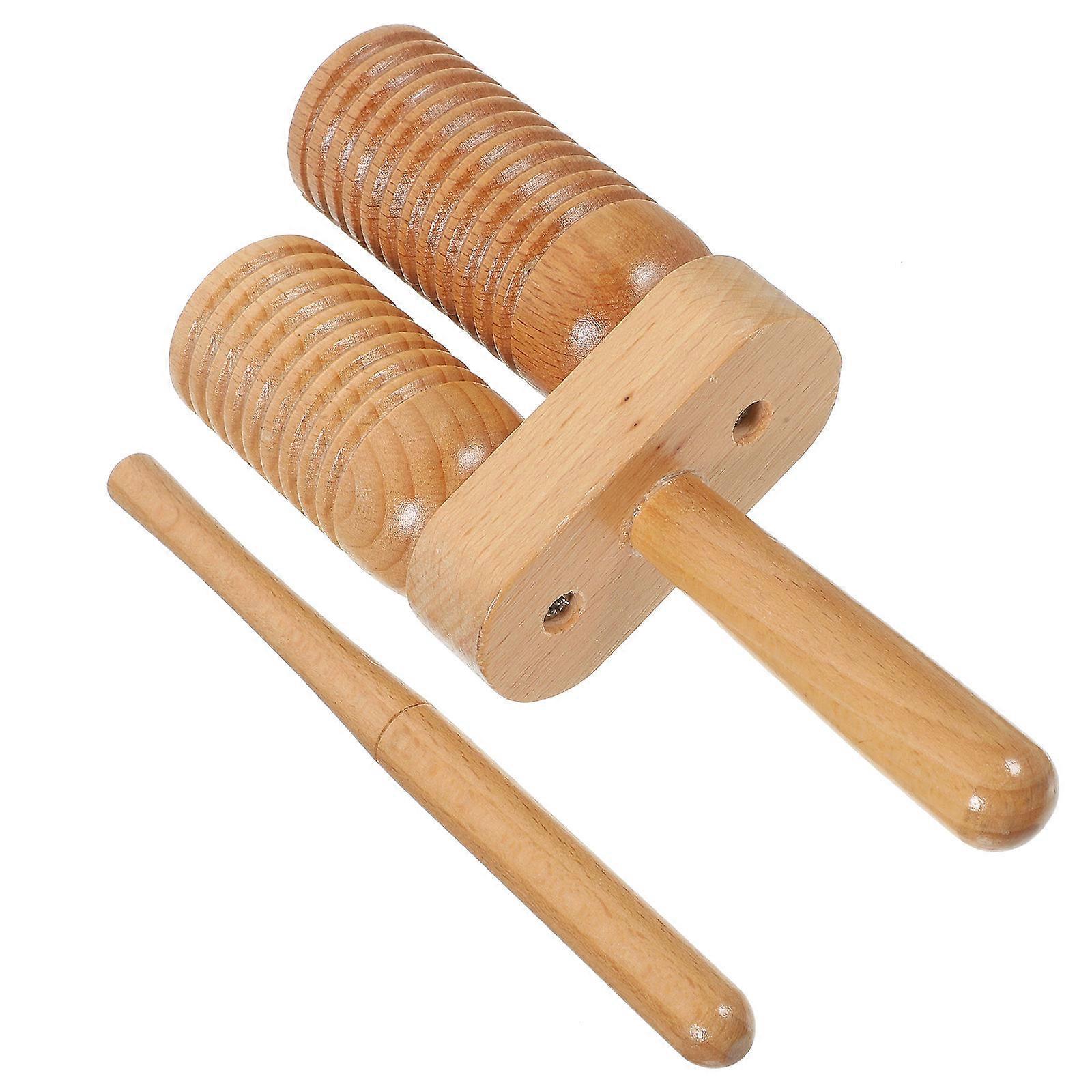 Percussion Instrument Wood Block 2Pcs Simple Design Perfect For Beginners At Home Use Lightweight And Sturdy Construction