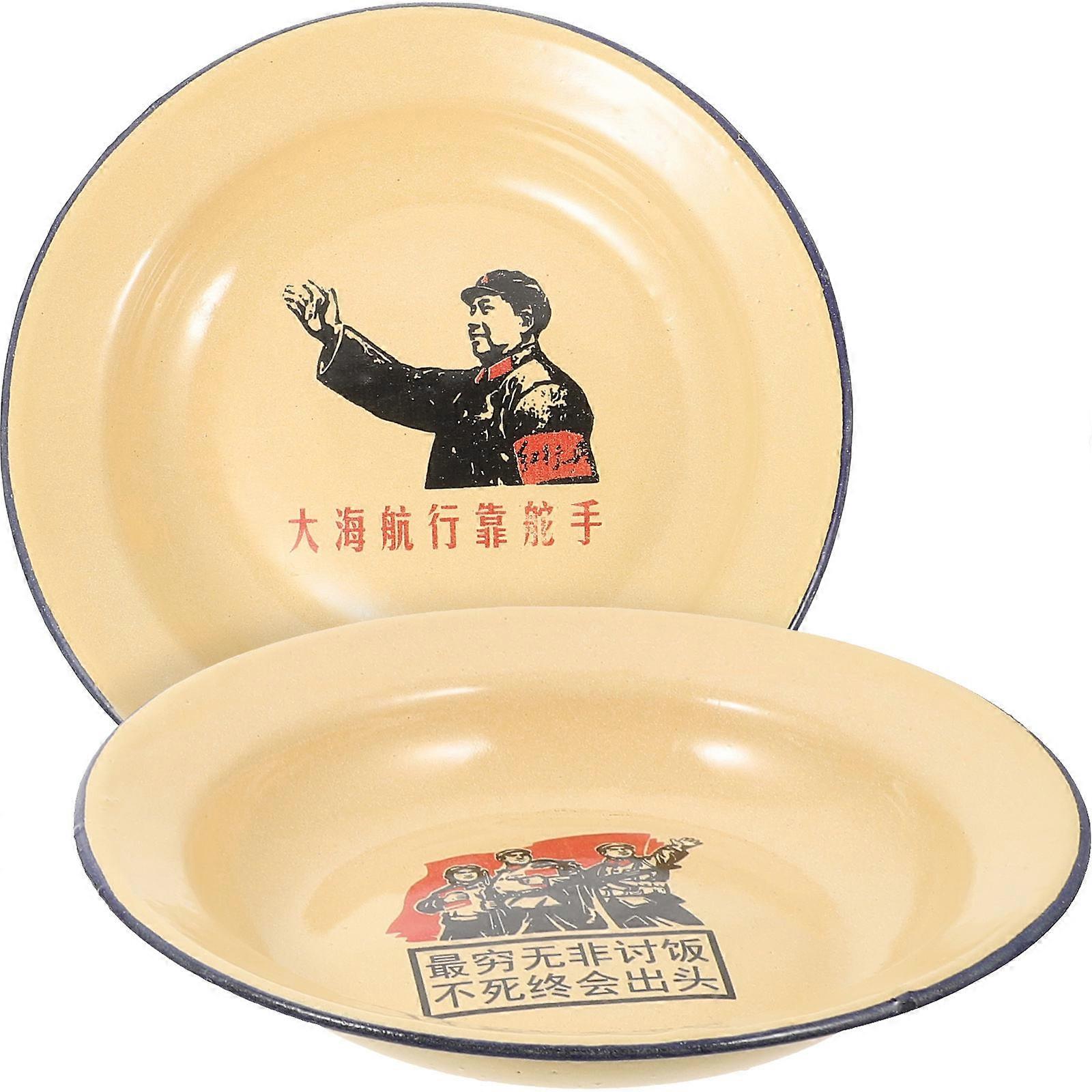 Mini Enamelware Plates For Engagements Retro Design Appetizer Serving Trays 20X20X3Cm Stackable 10Pcs