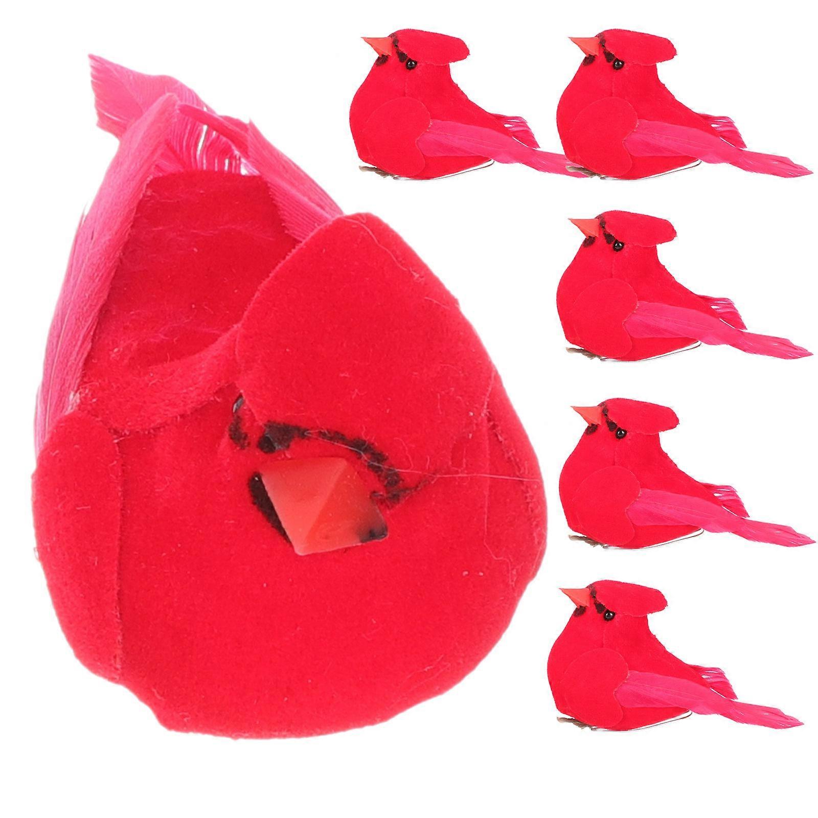 Artificial Red Cardinal Bird Ornaments For Holiday Decorations And Christmas Tree Adornment Available In 18 Pcs Count