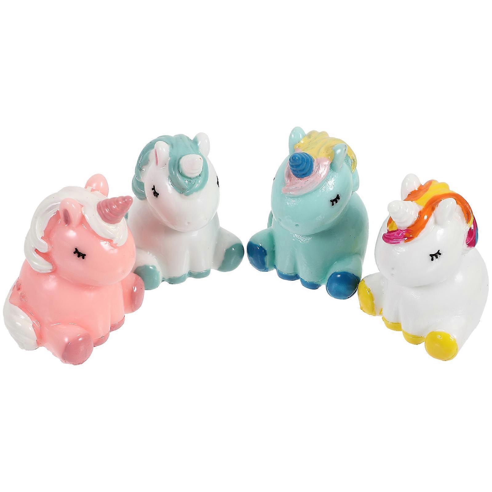Resin Unicorn Ornament Miniature Unicorn Figurines for Decor 8Pcs Set