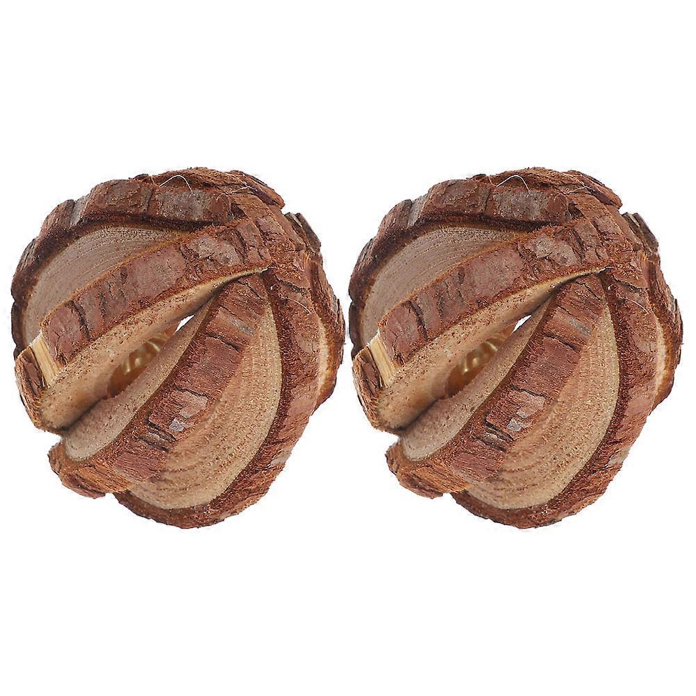 Hamster Chew Toys Ball Shaped Wooden Rabbit Molar Toy with Bell 8Pcs