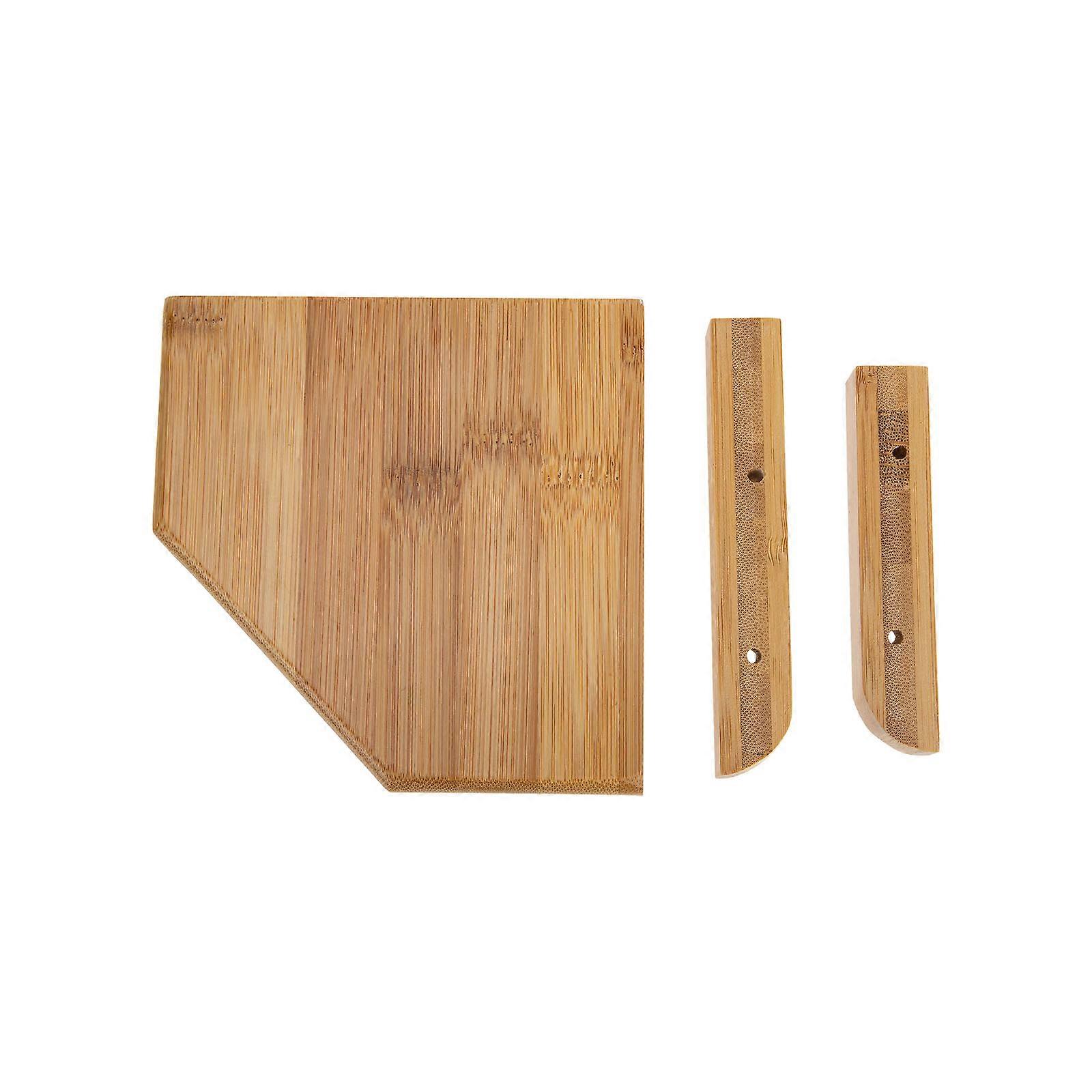 Decorative Wall-mounted Corner Shelf With Space-saving Features Ideal For Home Storage In 5.5 Inch Light Yellow Bamboo Style 4Set