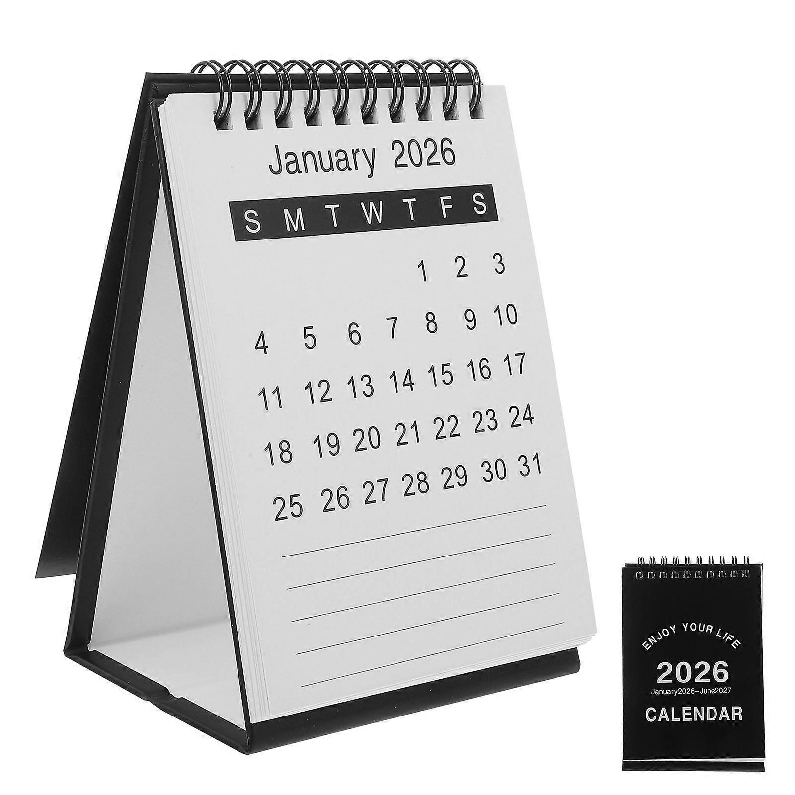 Black 5Pcs Mini Desk Calendar for Efficient Monthly Planning