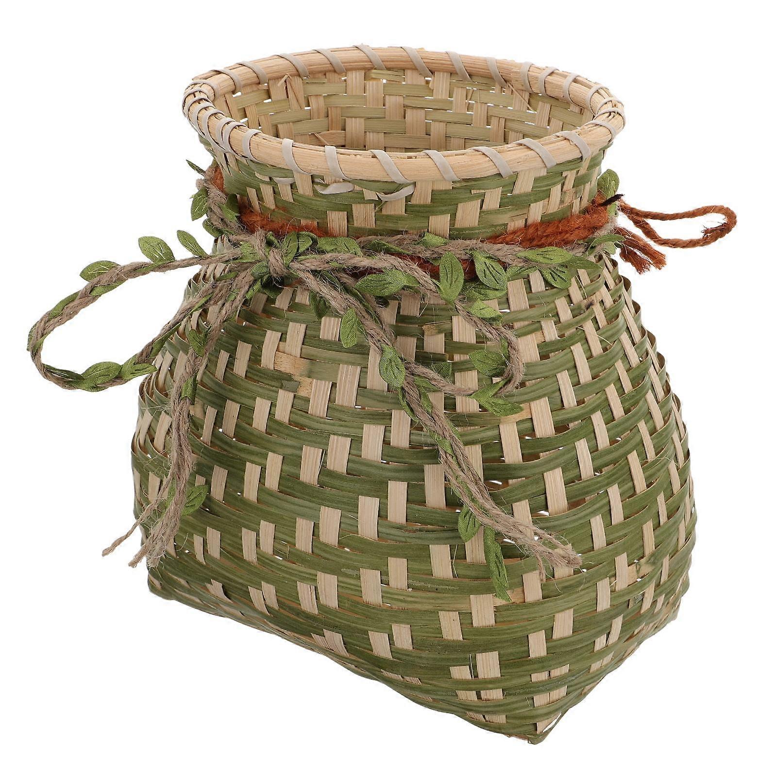 Storage Basket Bamboo Handmade Flower Arrangement Container 3Pcs