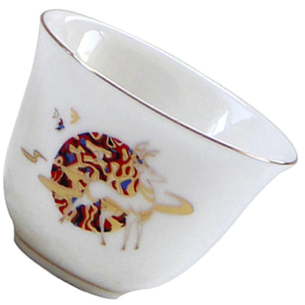Traditional Ceramic Teacup For Individual Users Simple Design 6.5x6.5x5cm Dishwasher Safe 1Set