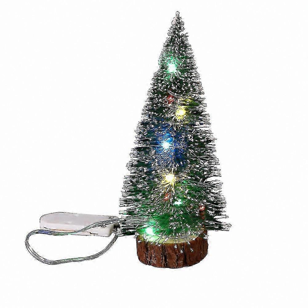 Snowy Pine Wood Tabletop Trees for Christmas Decor
