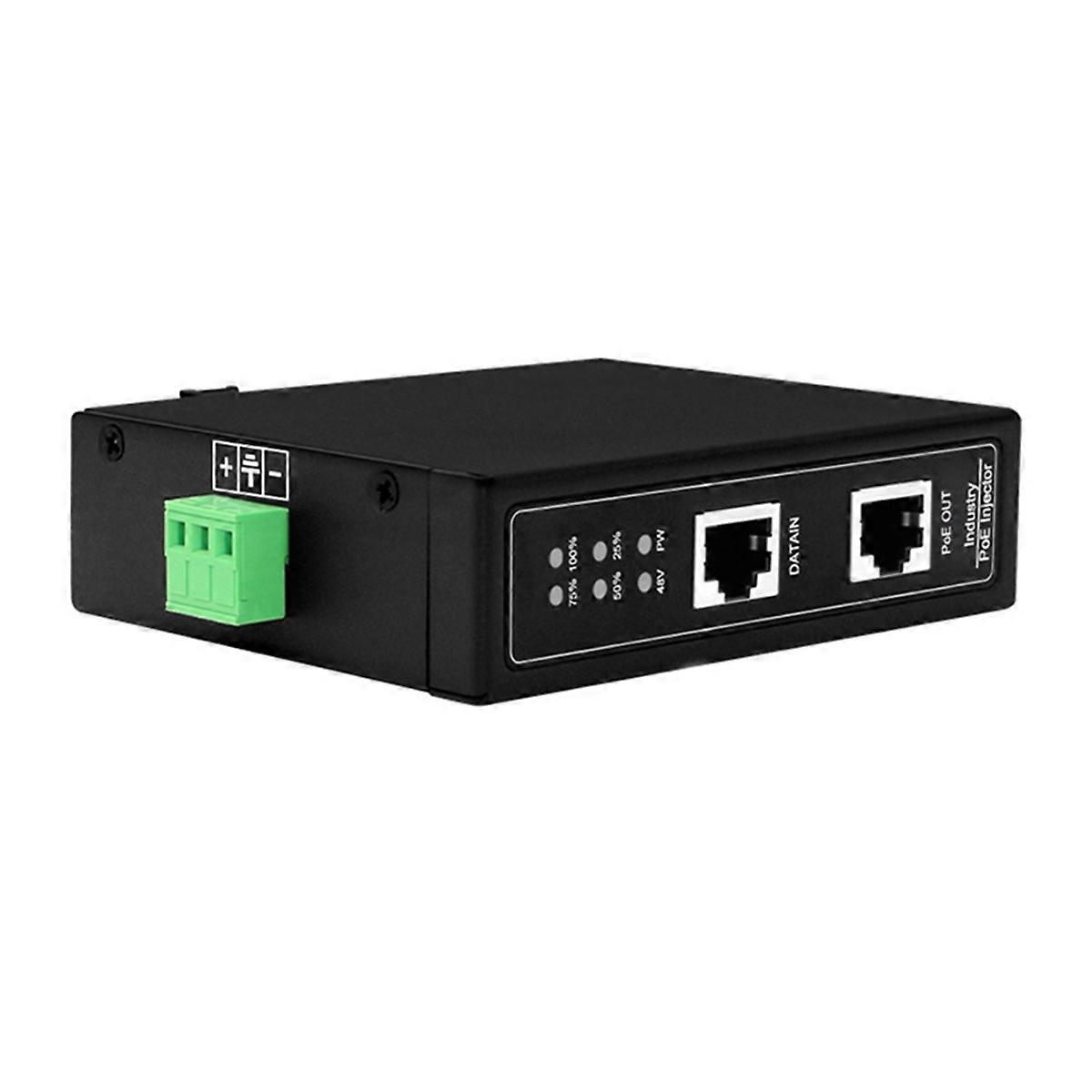 2.5G Industrial POE Injector DIN Rail 6KV ESD 48-57V for IP Camera Wireless AP Wi-Fi Bridge Plug&Pl