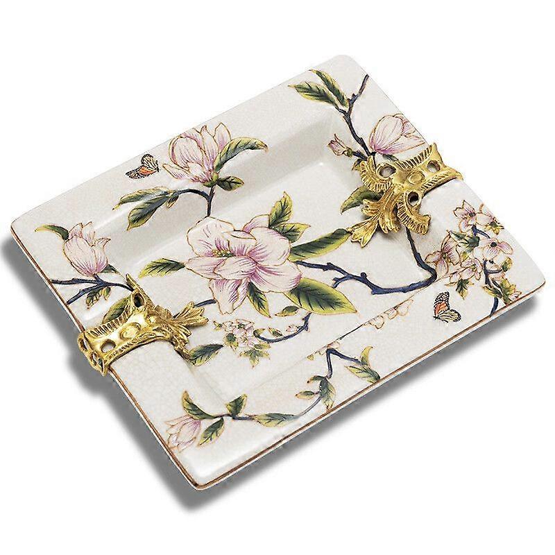 Elegant Ceramic Cigar Holder With Metal Texture