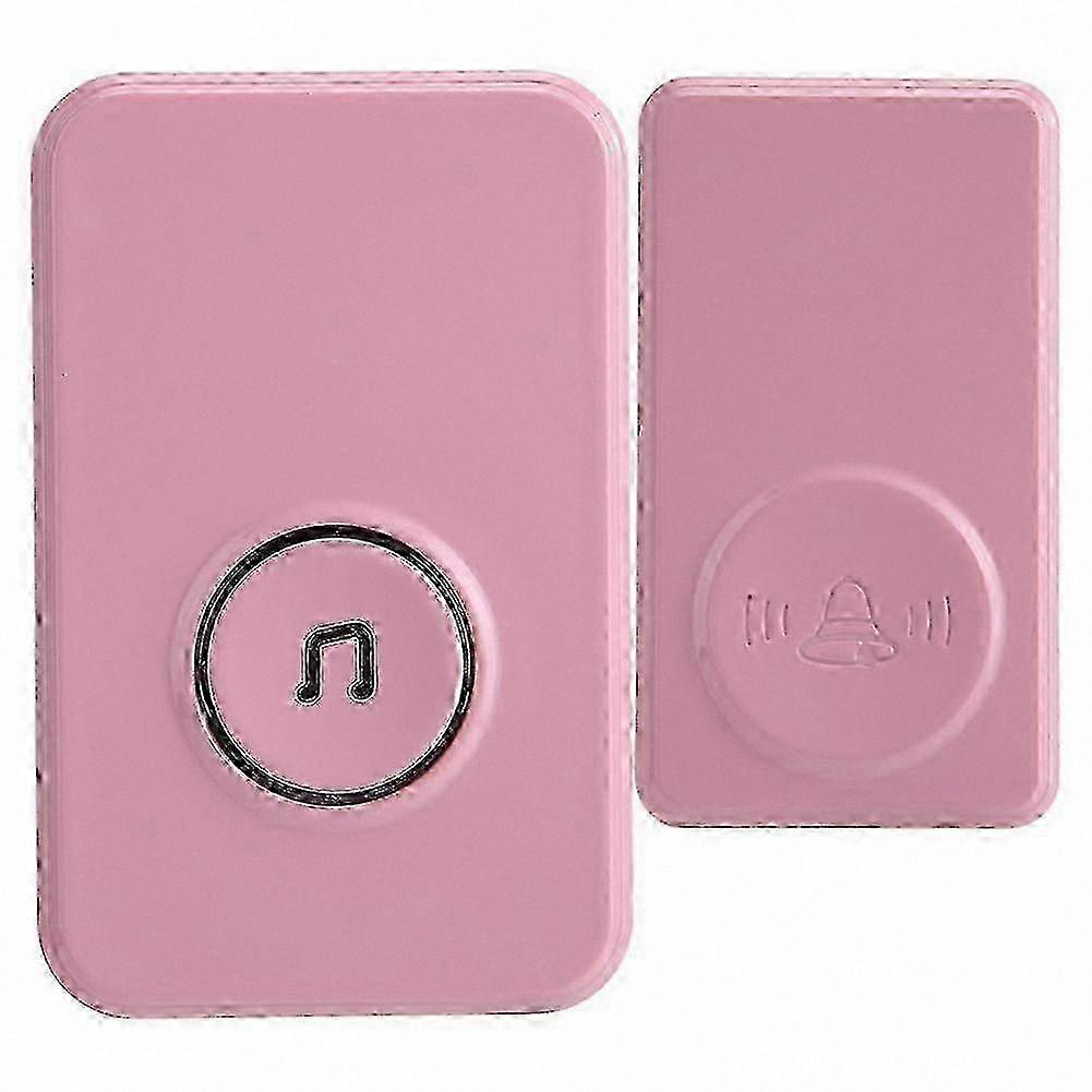Wireless Doorbell with Waterproof Design, 150M Range, Self-Powered, Compatible with 110-240V US Plug, Pink