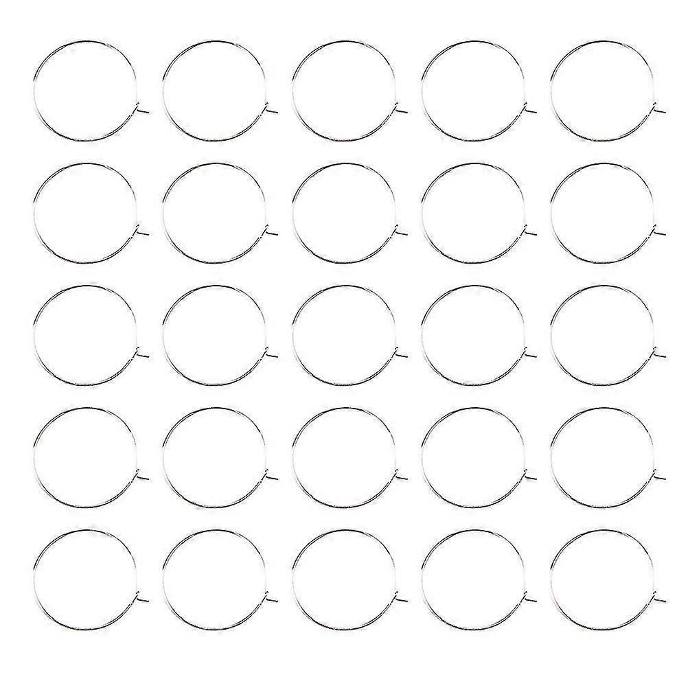 100pcs 30x25mm versilbertes Glas Wein Charm Ringe Bulk Ohrringe Creolen DIY Schmuck Zubehör