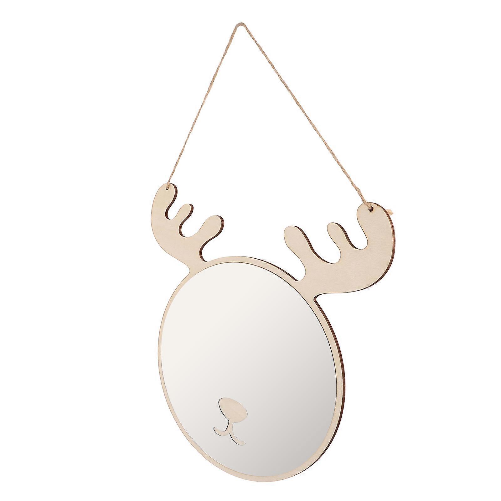 Rectangular Wooden Bear Wall Mirror For Home Decoration Suitable For Children 3 Sets With Room Decoration Function