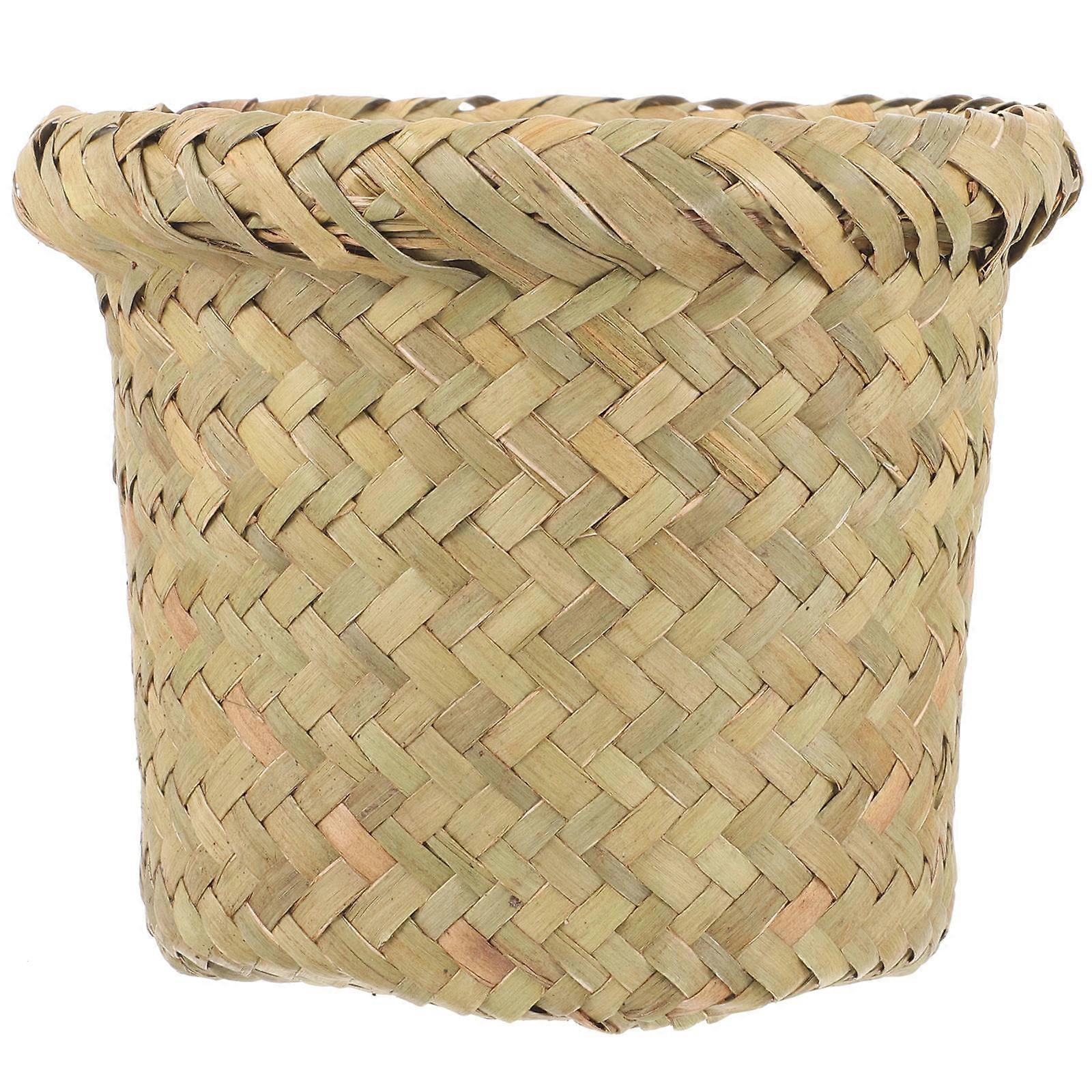 Woven Trash Bucket Multi-Function Storage Basket for Daily Use 4Pcs