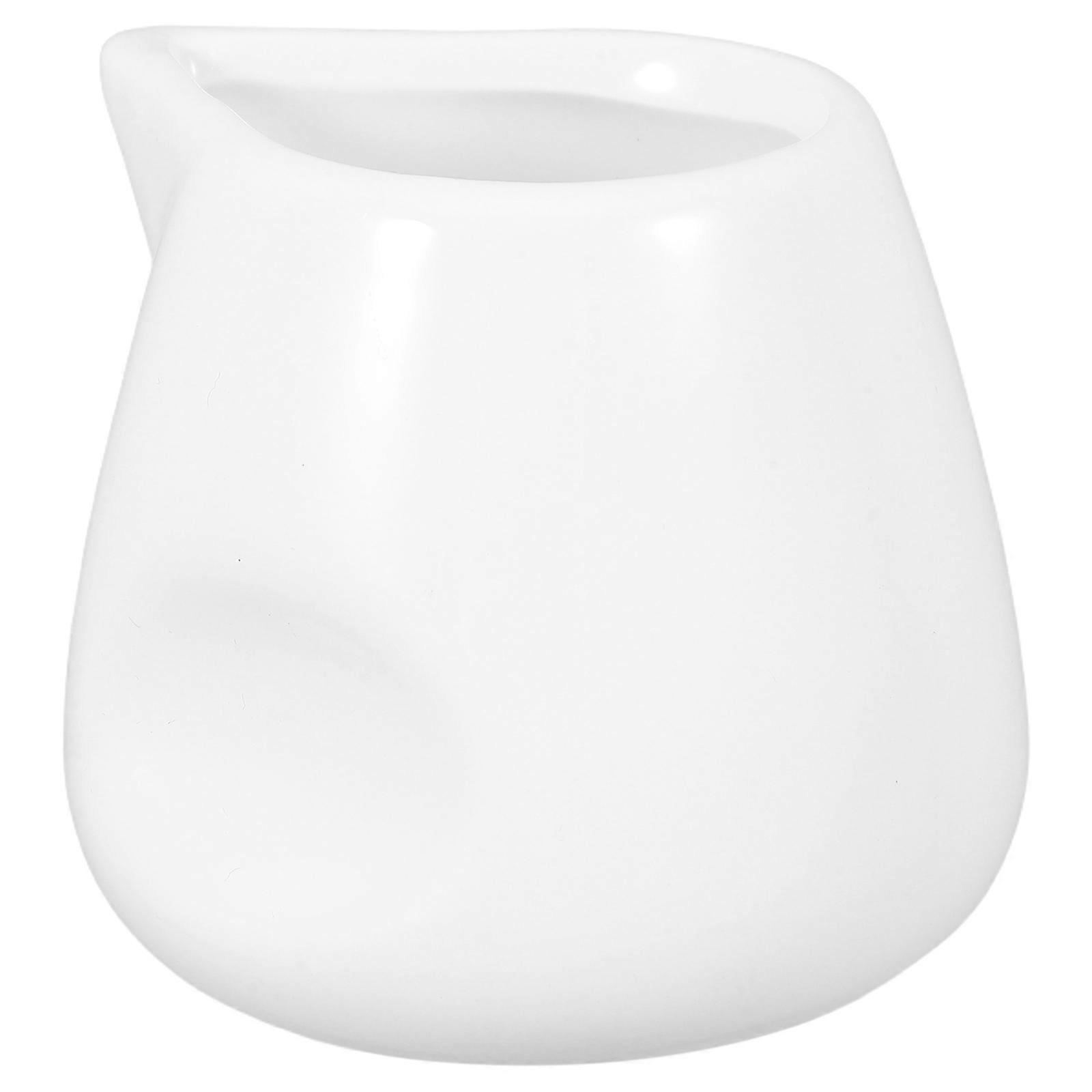 Ceramic Milk Pitcher for Pouring Creamer 2Pcs White Kitchen Dispenser