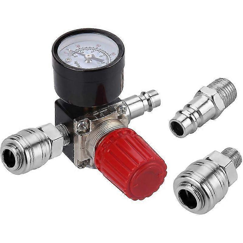 Minglan Air Pressure Regulator Three Way Valve 175psi 12bar 1/4 Inch Air Pressure Gauge Regulator For Compressor (new 3 Way Valve)