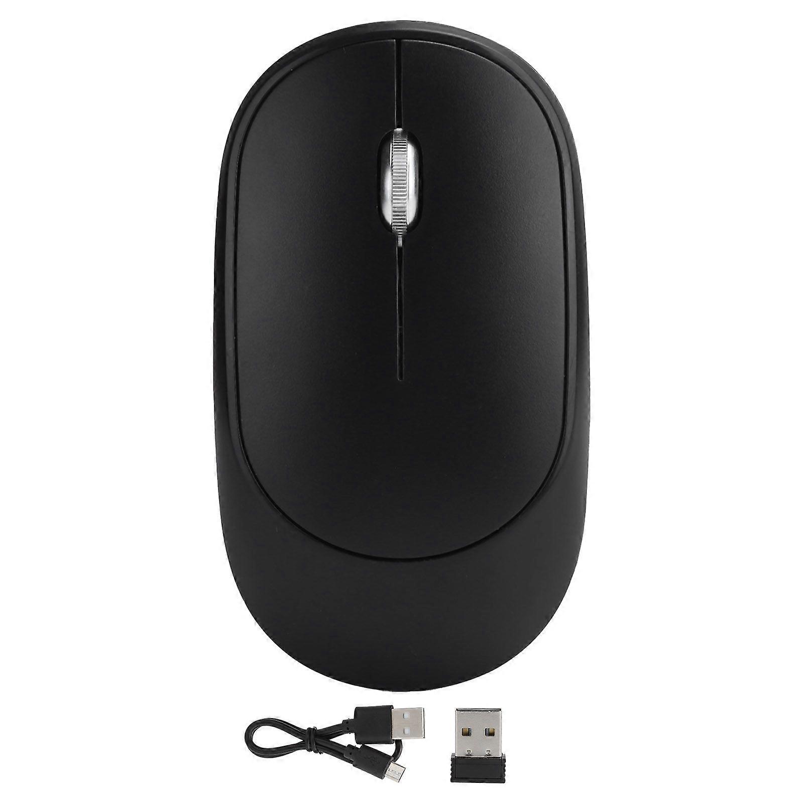 Wireless Mouse DPI Adjustable Chargable Optical Computer External Device with USB ReceiverBlack