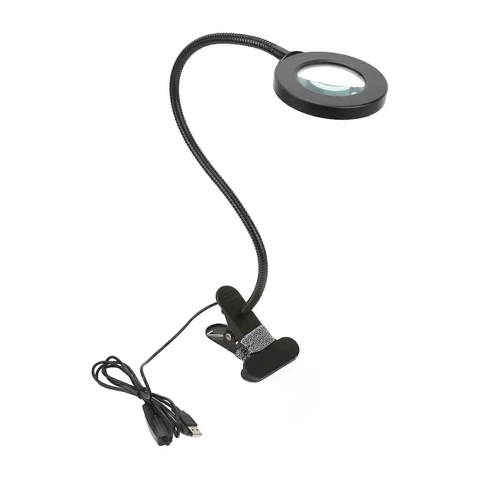 Magnifying Lamp LED Light 3X Gooseneck with USB Cable Adjustable Brightness for Reading Working
