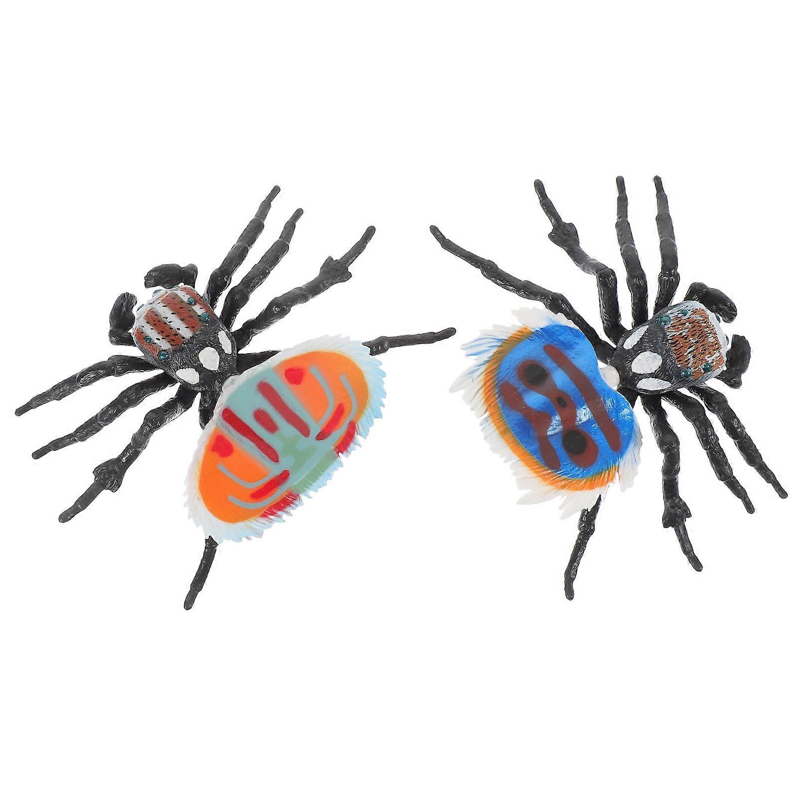 Fake Spider Plastic Spider Model for Prop Decoration 4Pcs