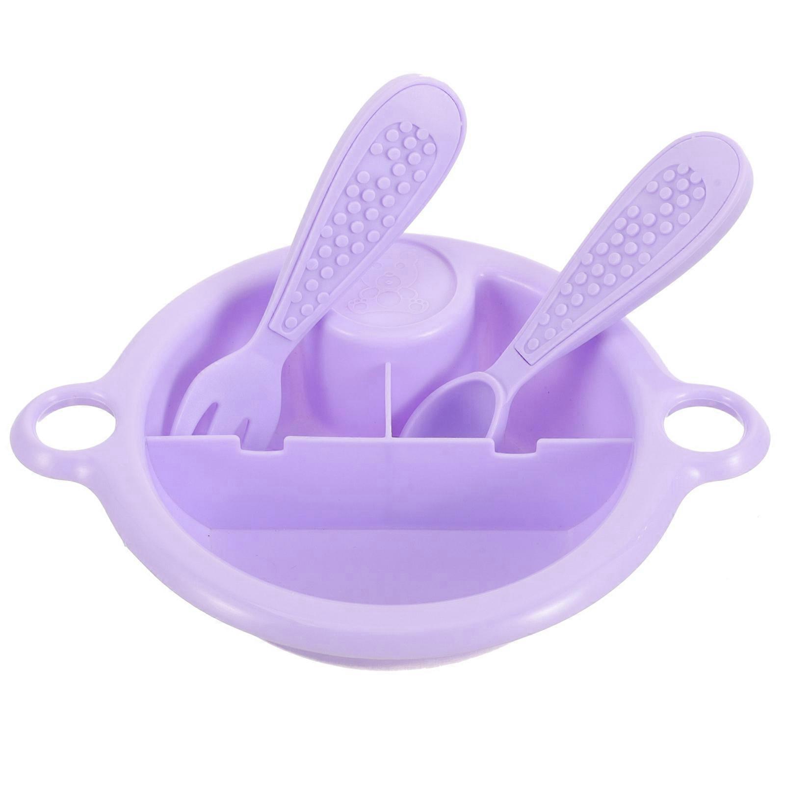 Kitchen Plaything Set Plastic Tableware for Kids Playing 4Sets Violet