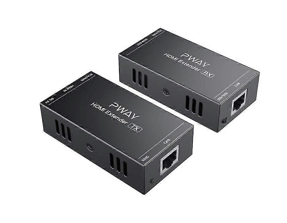 PW-HT202P (POC) HDMI Extender Extend 50m / 165ft Cat5e / Cat6 1080P HD Kabel Unterstützung EDID Learning Funktion und Single Supply Work (Schwarz)