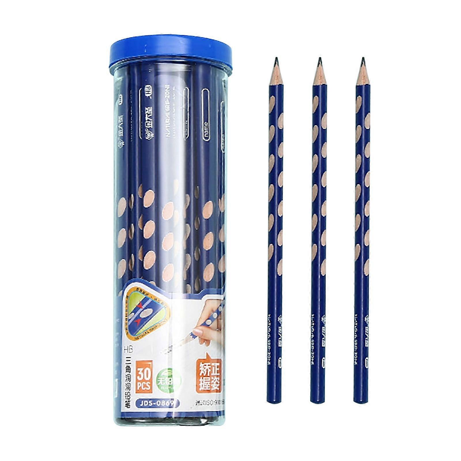 YOBOLK 30PCS Pencils with Triangular Rods for Correcting Grip, Compatible with School & Office Use, Kids Writing Learning Pens