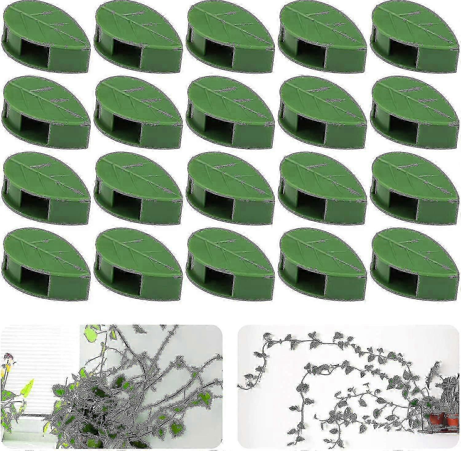 50pcs植物クライミングウォールフィクスチャクリップ、ワイヤー固定と互換性のある目に見えない粘着性の吊り下げプラントバインクリップ