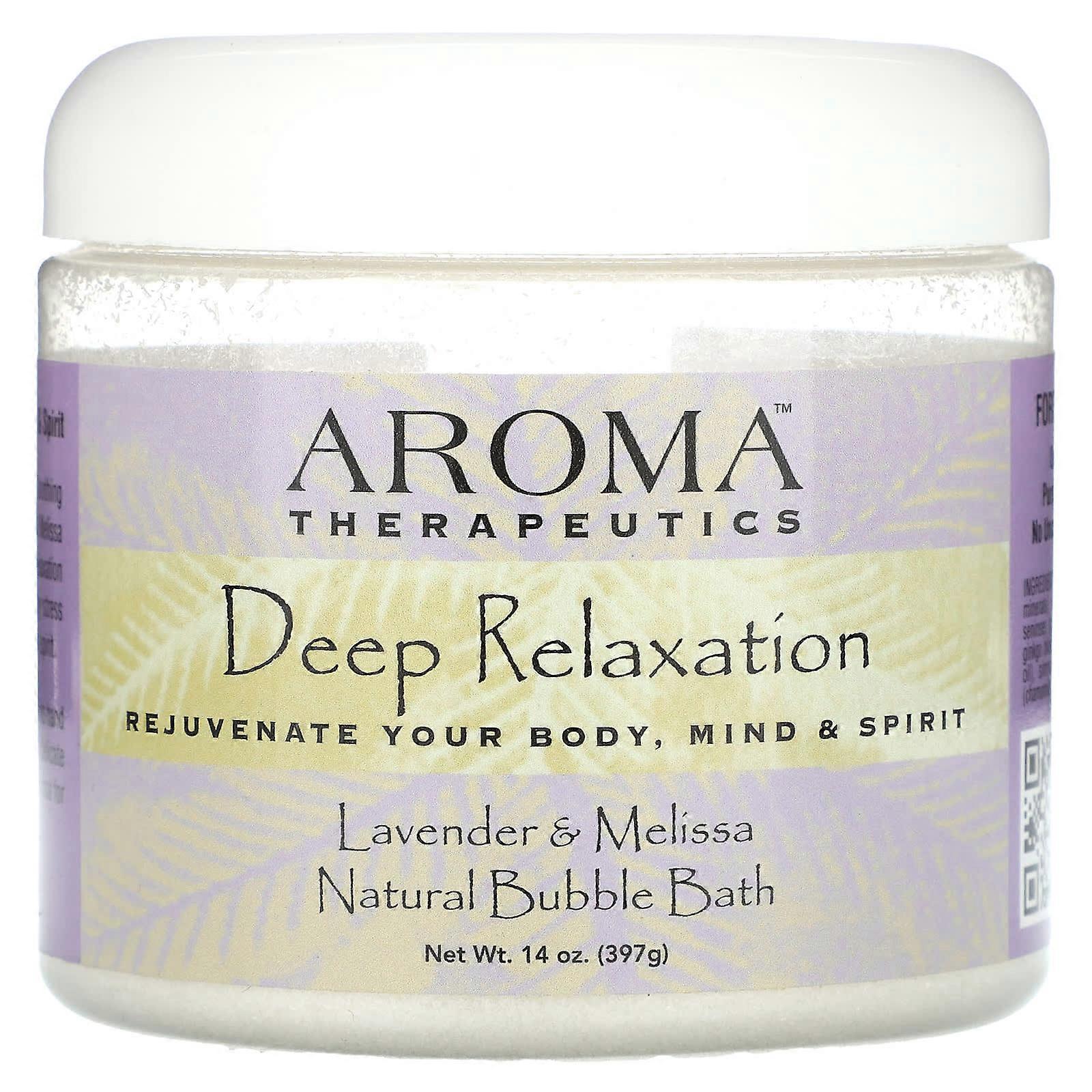 Natural Bubble Bath, Deep Relaxation, Lavender & Melissa, 14 oz (397 g)